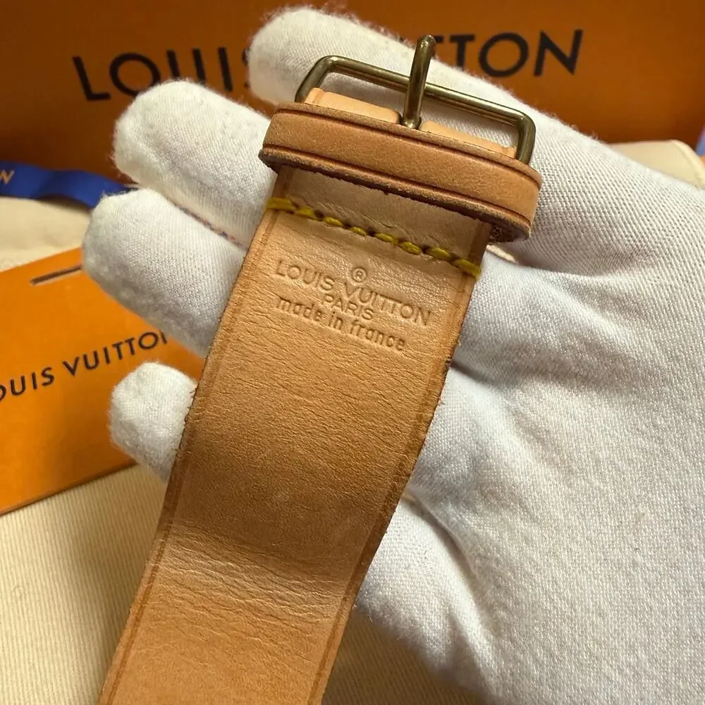 Louis Vuitton Vachetta Leather Luggage Tag and Poignet Authentic NO BOX